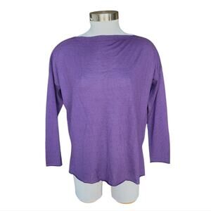 Cruciani Wool Silk Knit Sweater Purple 40 Small